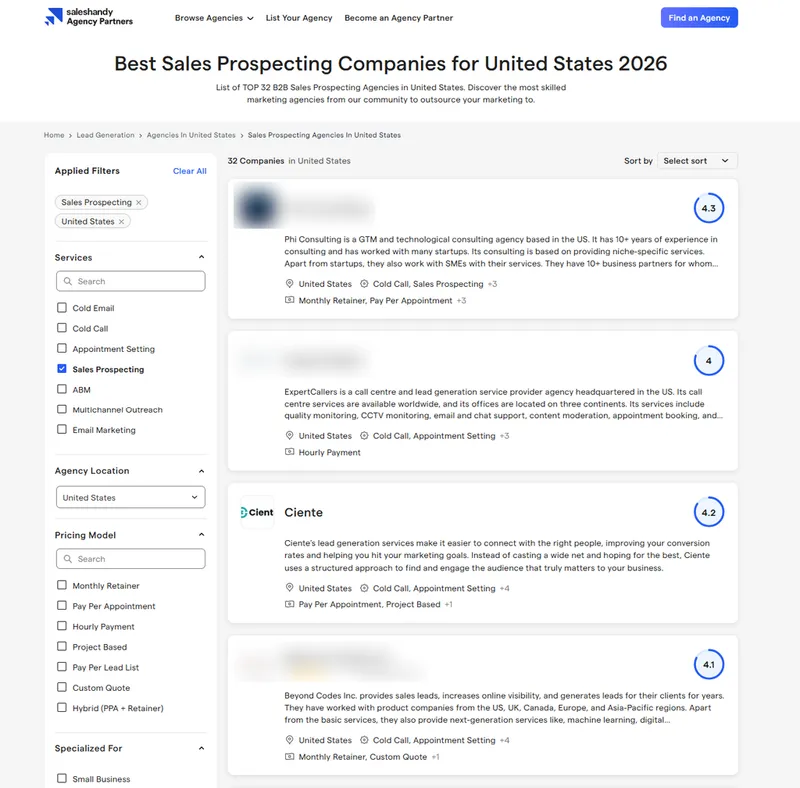 Ciente Ranks Among the Top 3 Best Sales Prospecting Companies in the United States for 2026